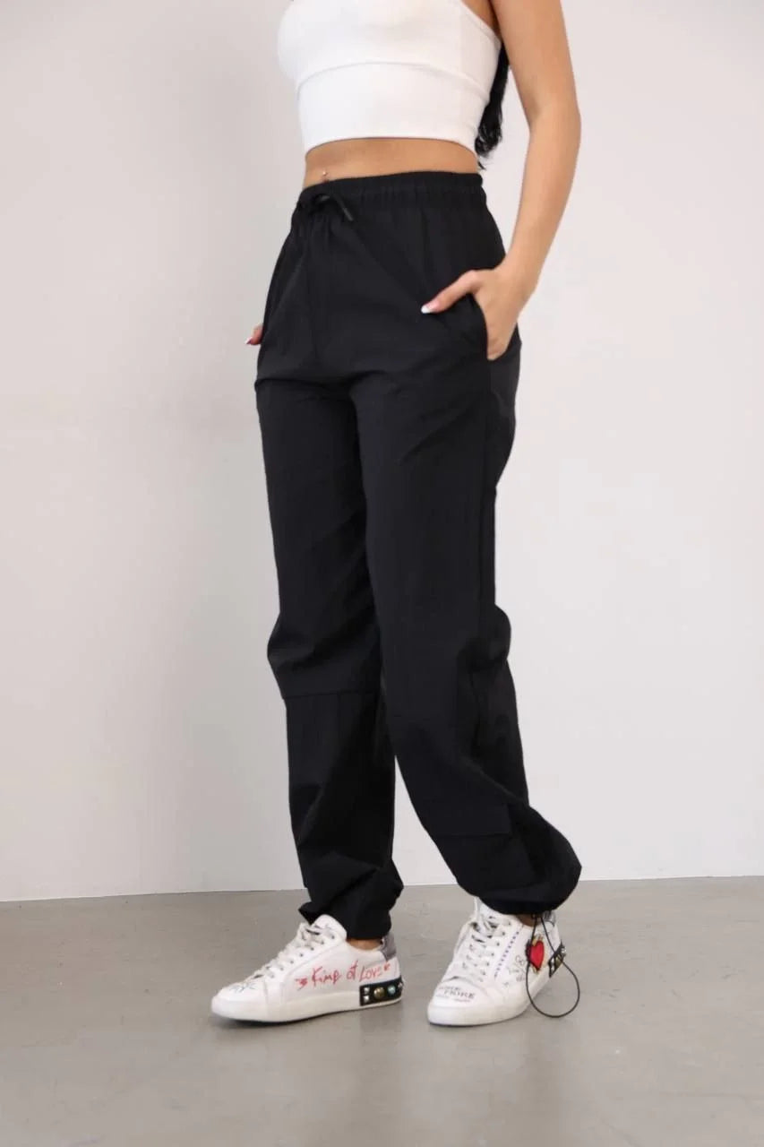 Praşut Kumaş Paça Cepli Baggy Eşofman - Varsayılan