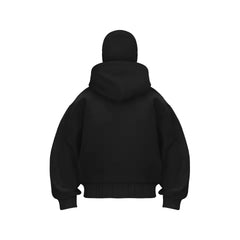Samuray ZIP Fermuarlı Kapüşonlu SweatShirt- Siyah - Varsayılan