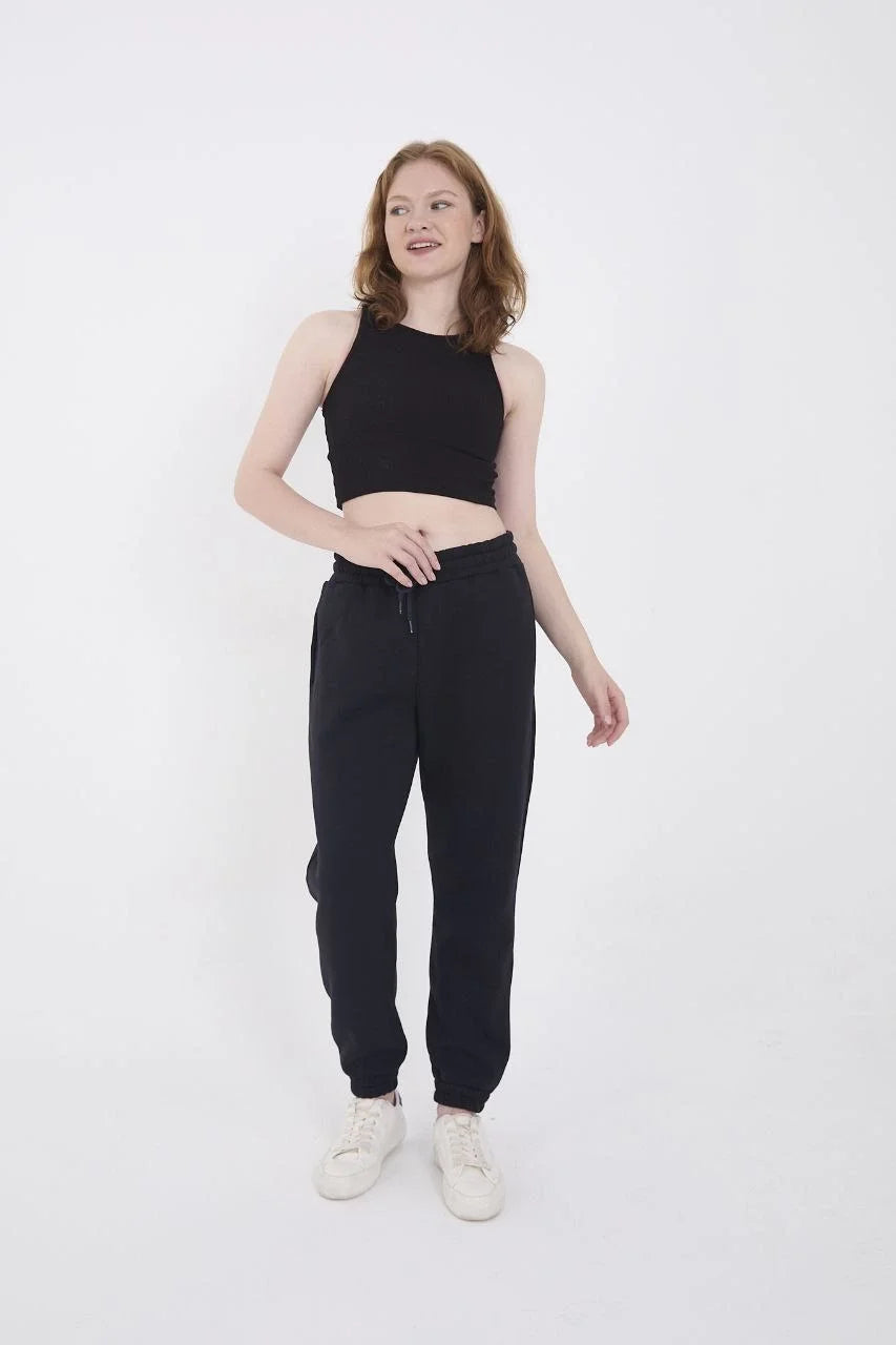 Üç İplik Basic Lastikli Eşofman Pantolon - Varsayılan