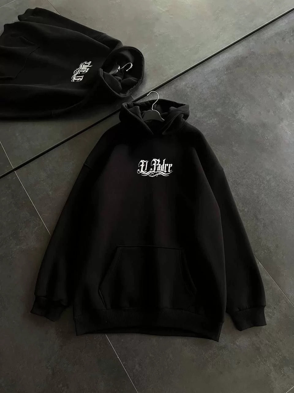 Üç İplik Penye Uzun Kol Kapşonlu Baskılı SweatShirt - Varsayılan
