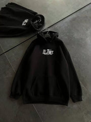 Üç İplik Penye Uzun Kol Kapşonlu Baskılı SweatShirt - Varsayılan