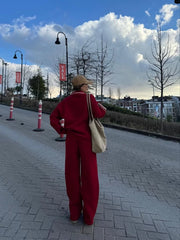 Üç İplik Yakalı Sweat Baggy Pantalonlu Takım - Varsayılan