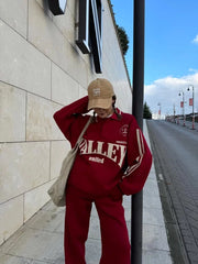 Üç İplik Yakalı Sweat Baggy Pantalonlu Takım - Varsayılan