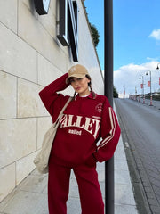 Üç İplik Yakalı Sweat Baggy Pantalonlu Takım - Varsayılan