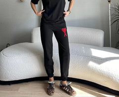 Unisex İki İplik Baskılı Oversize Eşofman Altı - Varsayılan