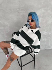 Unisex Üç İplik Parçalı Yakalı SweatShirt - Varsayılan