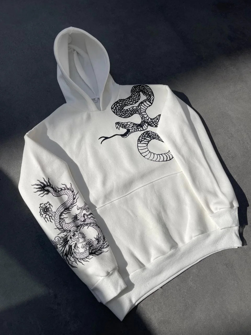 Uzun Kol Kapüşonlu Baskılı SweatShirt - Varsayılan