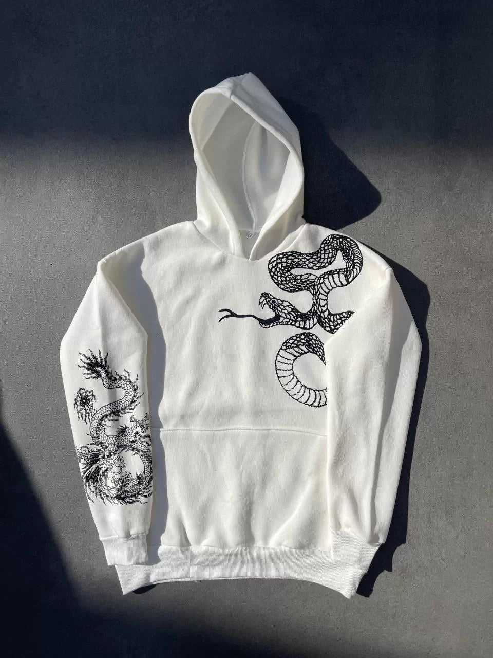 Uzun Kol Kapüşonlu Baskılı SweatShirt - Varsayılan