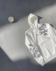 Uzun Kol Kapüşonlu Baskılı SweatShirt - Varsayılan