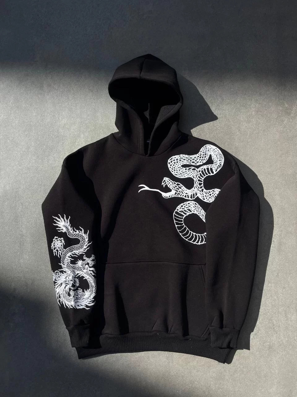 Uzun Kol Kapüşonlu Baskılı SweatShirt - Varsayılan