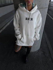 Uzun Kol Kapüşonlu Göğüs Baskılı SweatShirt - Varsayılan