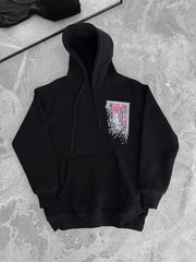 Uzun Kol Kapüşonlu Ön Ve Arka Baskılı SweatShirt - Varsayılan
