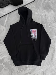 Uzun Kol Kapüşonlu Ön Ve Arka Baskılı SweatShirt - Varsayılan